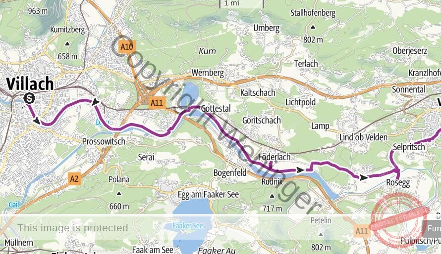 Zum Wörthersee: Villach nach Velden