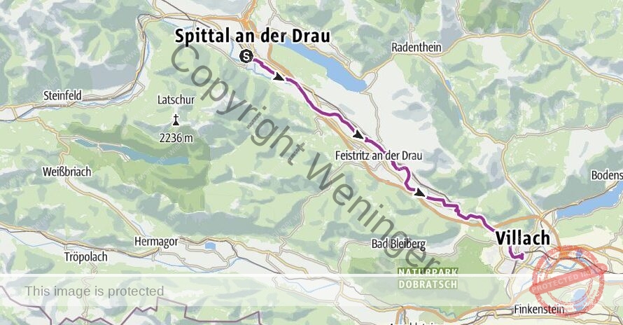 Millstättersee: Drautalradweg Spittal nach Villach