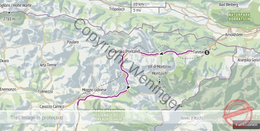 Alpe-Adria-Radweg: von Tarvis nach Carnia